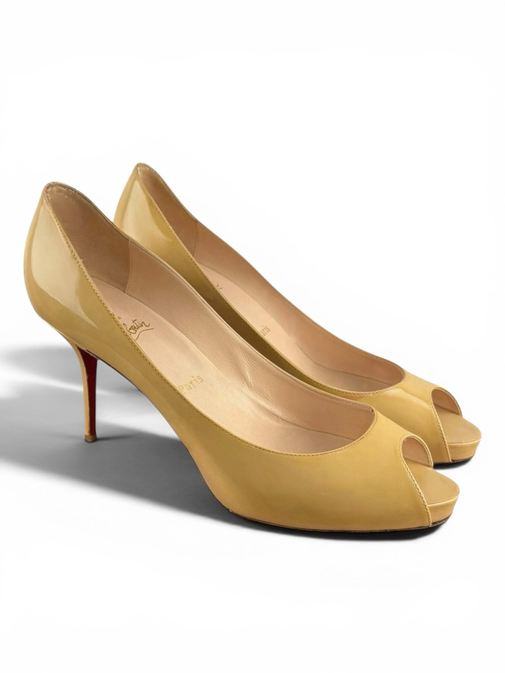 Christian Louboutin Peep-Toe Patent Leather Pumps